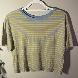 Garage • Short Sleeve Striped Cropped Ring Tee